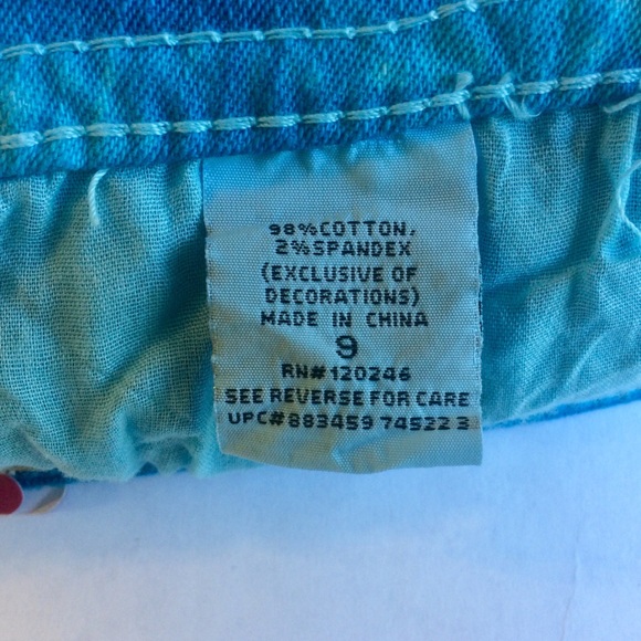 Shorts Wallflower Size 9 Sky Blue Turquoise Indigo - Picture 5 of 8